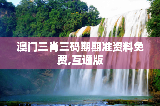 澳门三肖三码期期准资料免费,互通版