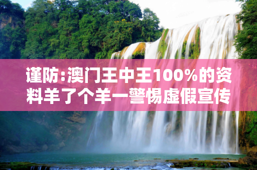 谨防:澳门王中王100%的资料羊了个羊一警惕虚假宣传-全面释义、解释与落实