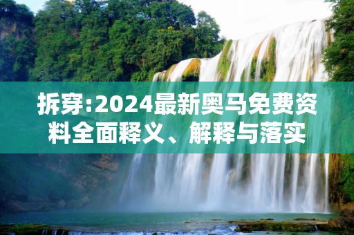拆穿:2024最新奥马免费资料全面释义、解释与落实
