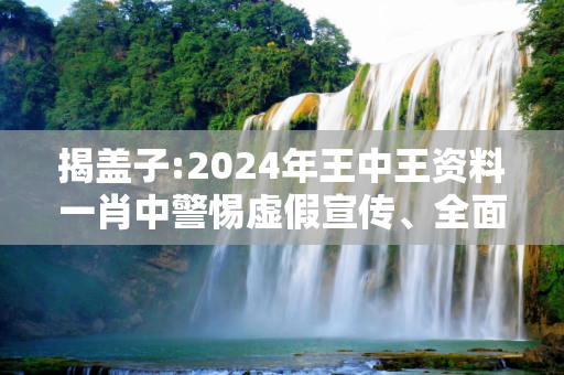 揭盖子:2024年王中王资料一肖中警惕虚假宣传、全面解答