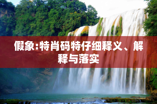 假象:特肖码特仔细释义、解释与落实