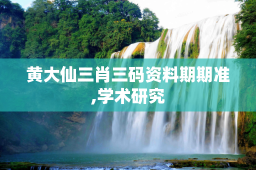 黄大仙三肖三码资料期期准,学术研究