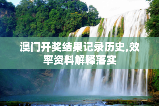 澳门开奖结果记录历史,效率资料解释落实