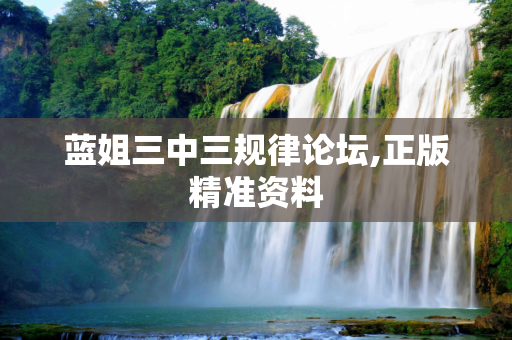 蓝姐三中三规律论坛,正版精准资料