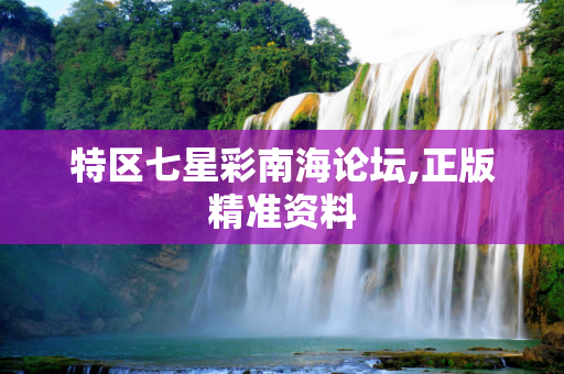 特区七星彩南海论坛,正版精准资料