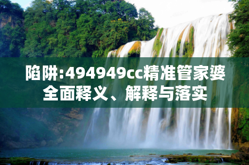 陷阱:494949cc精准管家婆全面释义、解释与落实