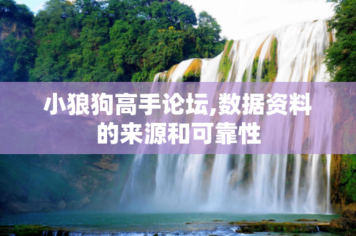 小狼狗高手论坛,数据资料的来源和可靠性