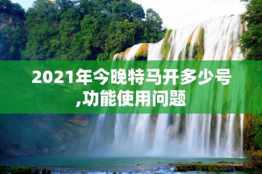 2021年今晚特马开多少号,功能使用问题