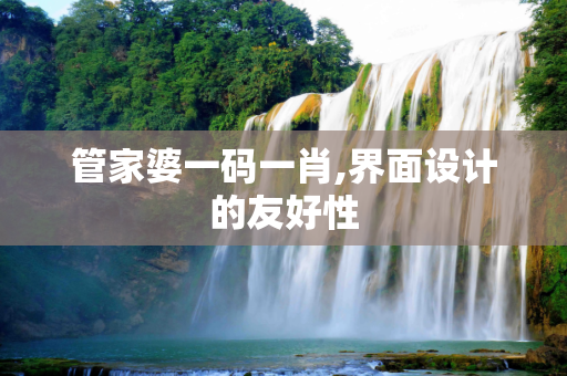 管家婆一码一肖,界面设计的友好性