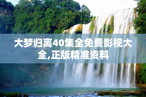 大梦归离40集全免费影视大全,正版精准资料