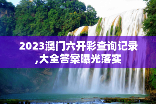 2023澳门六开彩查询记录,大全答案曝光落实