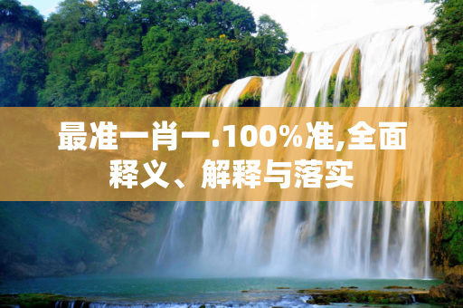 最准一肖一.100%准,全面释义、解释与落实