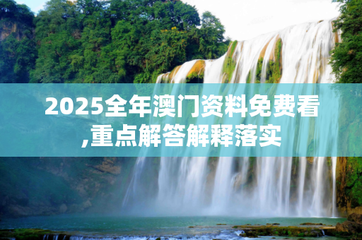 2025全年澳门资料免费看,重点解答解释落实