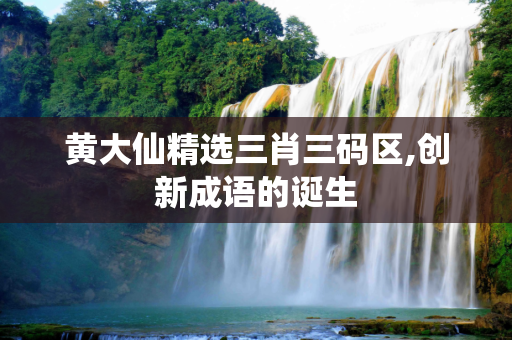 黄大仙精选三肖三码区,创新成语的诞生