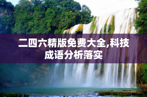 二四六精版免费大全,科技成语分析落实