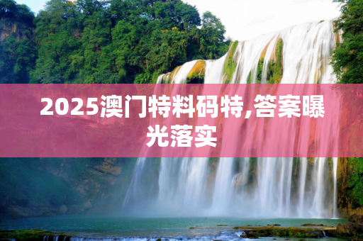 2025澳门特料码特,答案曝光落实