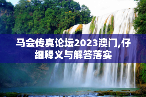 马会传真论坛2023澳门,仔细释义与解答落实