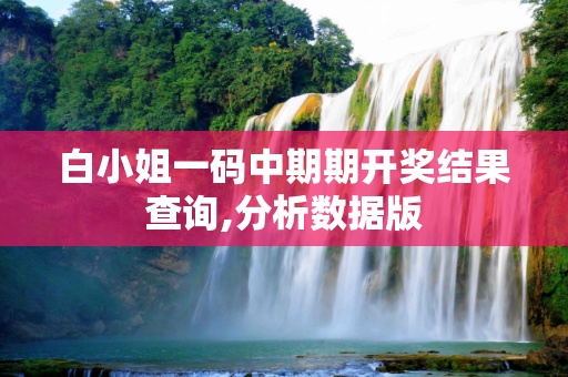 白小姐一码中期期开奖结果查询,分析数据版