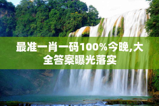 最准一肖一码100%今晚,大全答案曝光落实