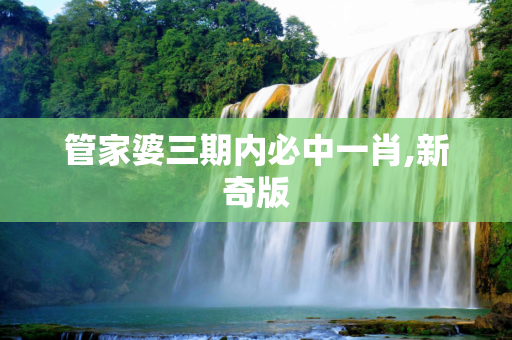管家婆三期内必中一肖,新奇版