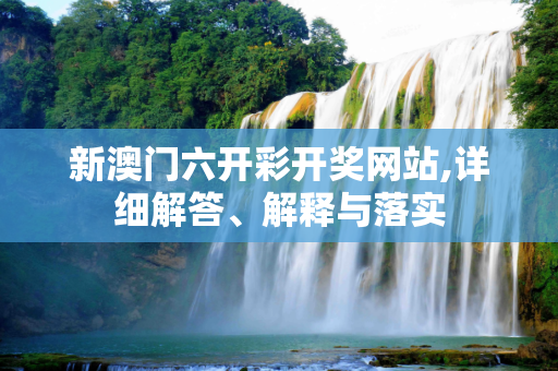 新澳门六开彩开奖网站,详细解答、解释与落实