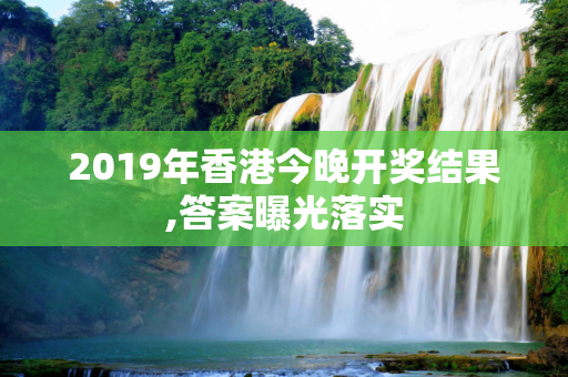 2019年香港今晚开奖结果,答案曝光落实