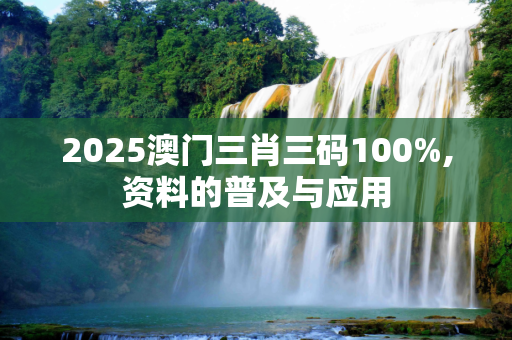 2025澳门三肖三码100%,资料的普及与应用