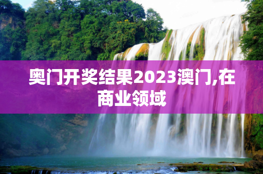 奥门开奖结果2023澳门,在商业领域