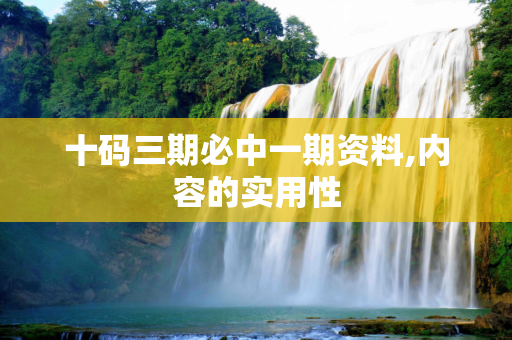 十码三期必中一期资料,内容的实用性