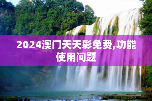2024澳门天天彩免费,功能使用问题