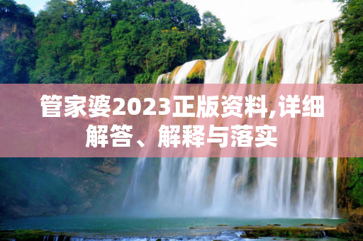 管家婆2023正版资料,详细解答、解释与落实