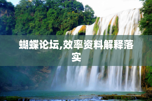 蝴蝶论坛,效率资料解释落实