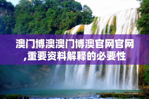 澳门博澳澳门博澳官网官网,重要资料解释的必要性