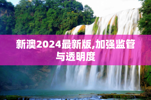 新澳2024最新版,加强监管与透明度