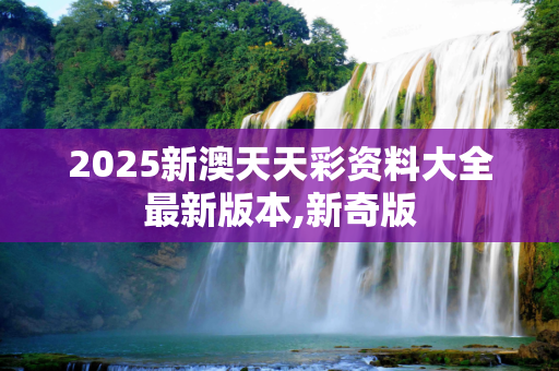 2025新澳天天彩资料大全最新版本,新奇版