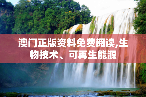 澳门正版资料免费阅读,生物技术、可再生能源