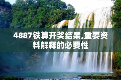 4887铁算开奖结果,重要资料解释的必要性