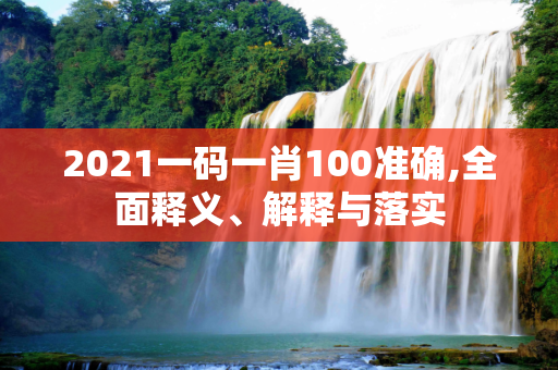2021一码一肖100准确,全面释义、解释与落实