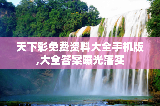 天下彩免费资料大全手机版,大全答案曝光落实