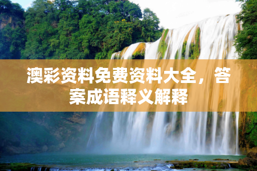 澳彩资料免费资料大全，答案成语释义解释