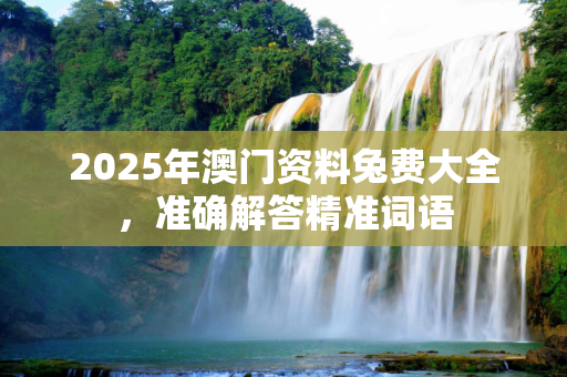 2025年澳门资料兔费大全，准确解答精准词语