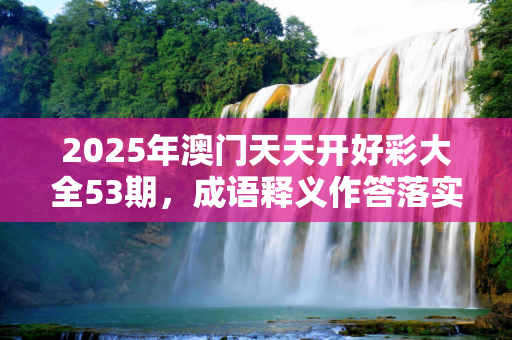 2025年澳门天天开好彩大全53期，成语释义作答落实