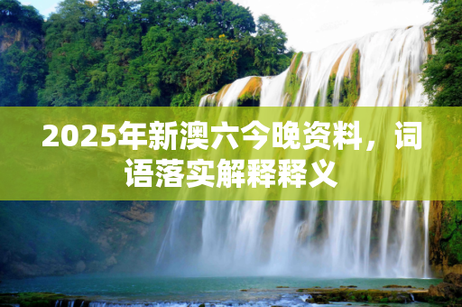 2025年新澳六今晚资料，词语落实解释释义