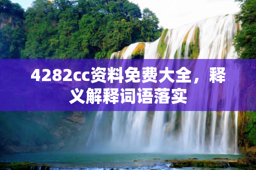 4282cc资料免费大全，释义解释词语落实