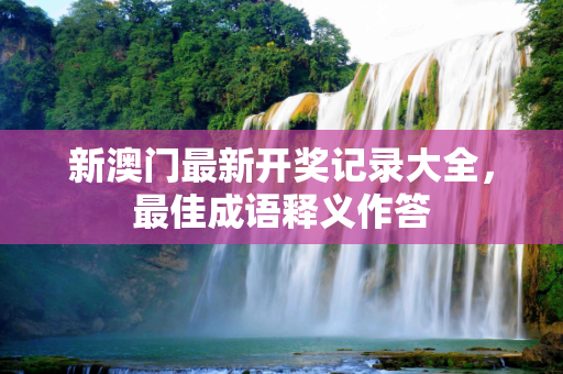 新澳门最新开奖记录大全，最佳成语释义作答