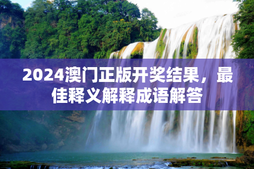2024澳门正版开奖结果，最佳释义解释成语解答