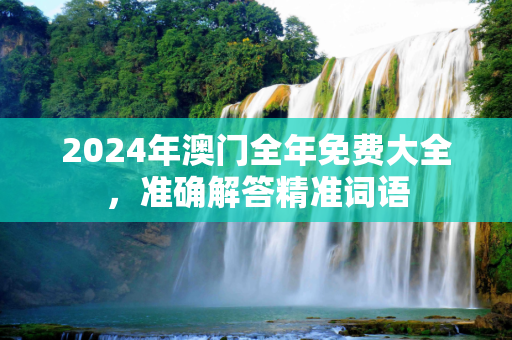 2024年澳门全年免费大全，准确解答精准词语