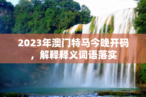 2023年澳门特马今晚开码，解释释义词语落实