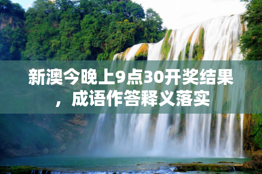 新澳今晚上9点30开奖结果，成语作答释义落实