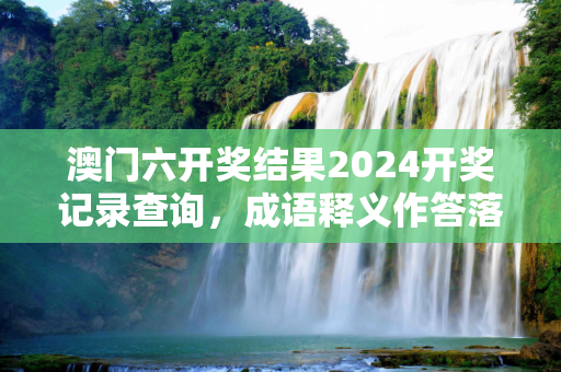 澳门六开奖结果2024开奖记录查询，成语释义作答落实